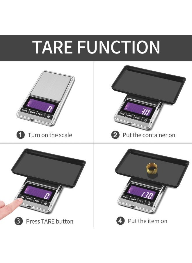 ميزان مجوهرات، ميزان رقمي عالي الدقة بحجم الجيب 500 غرام/0.01 غرام، ميزان وزن المجوهرات والأحجار الكريمة - Image 2